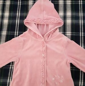 Jillian's Closet pink soft button up hooded sweater toddler size 4T